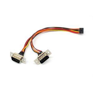 2.0 mm Female 10 Pin to 2 DB9 Connectors - 6inches