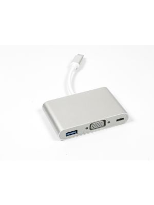 Type C Converter with VGA and USB 3.0 Ports in Metal Shell