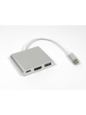 Type C Converter with Power Delivery, HDMI, and USB 3.0 A/F Ports in Metal Shell