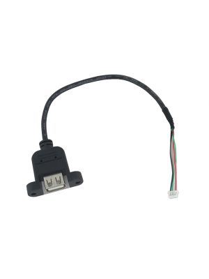 USB A Single Female Panel Mount to 1X4 Pin Internal USB Connector - 9 In